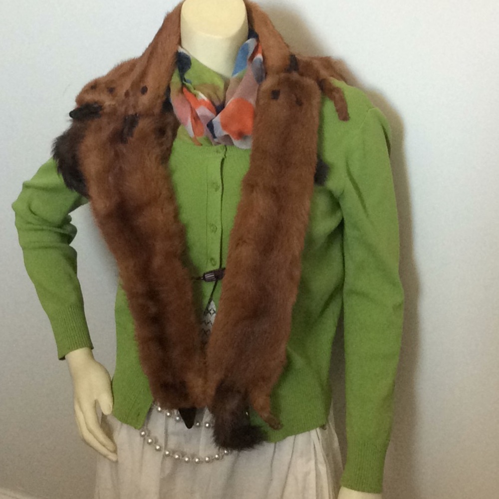 Vintage Neck Piece Weasel Ferret Fur Scarf